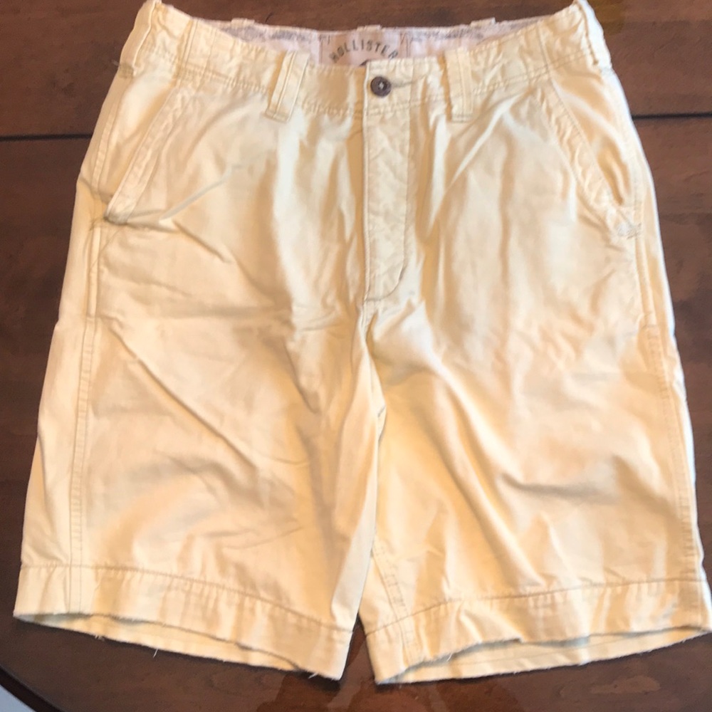 Hollister Men’s Cargo Shorts Yellow, Button Fly